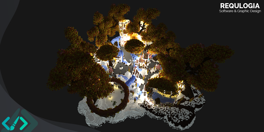 SKYBLOCK Snow Spawn Map 100x100 BuiltByBit (MCMarket)