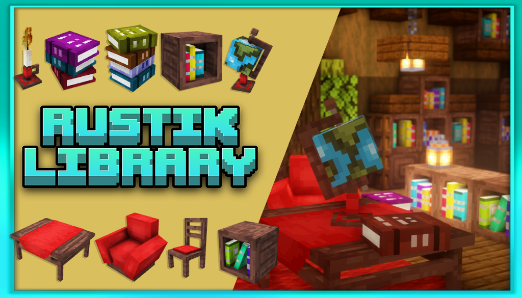 Itemsadder Rustik Library Furnitures 