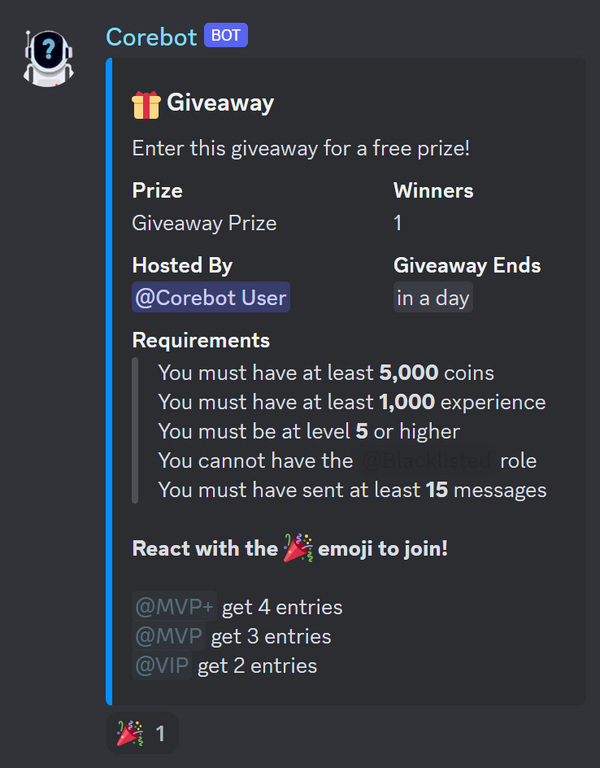 Discord Giveaway Bot