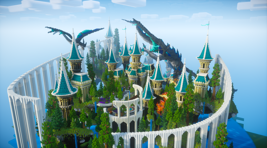 futuristic fantasy castle