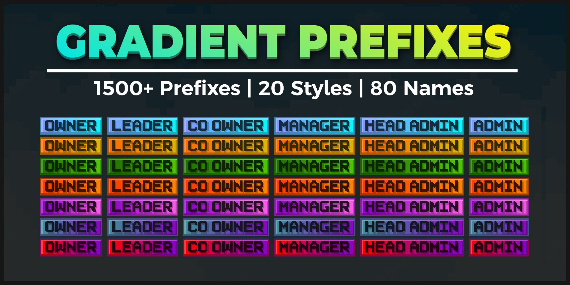 Gradient Prefix Pack 1500 Prefixes BuiltByBit