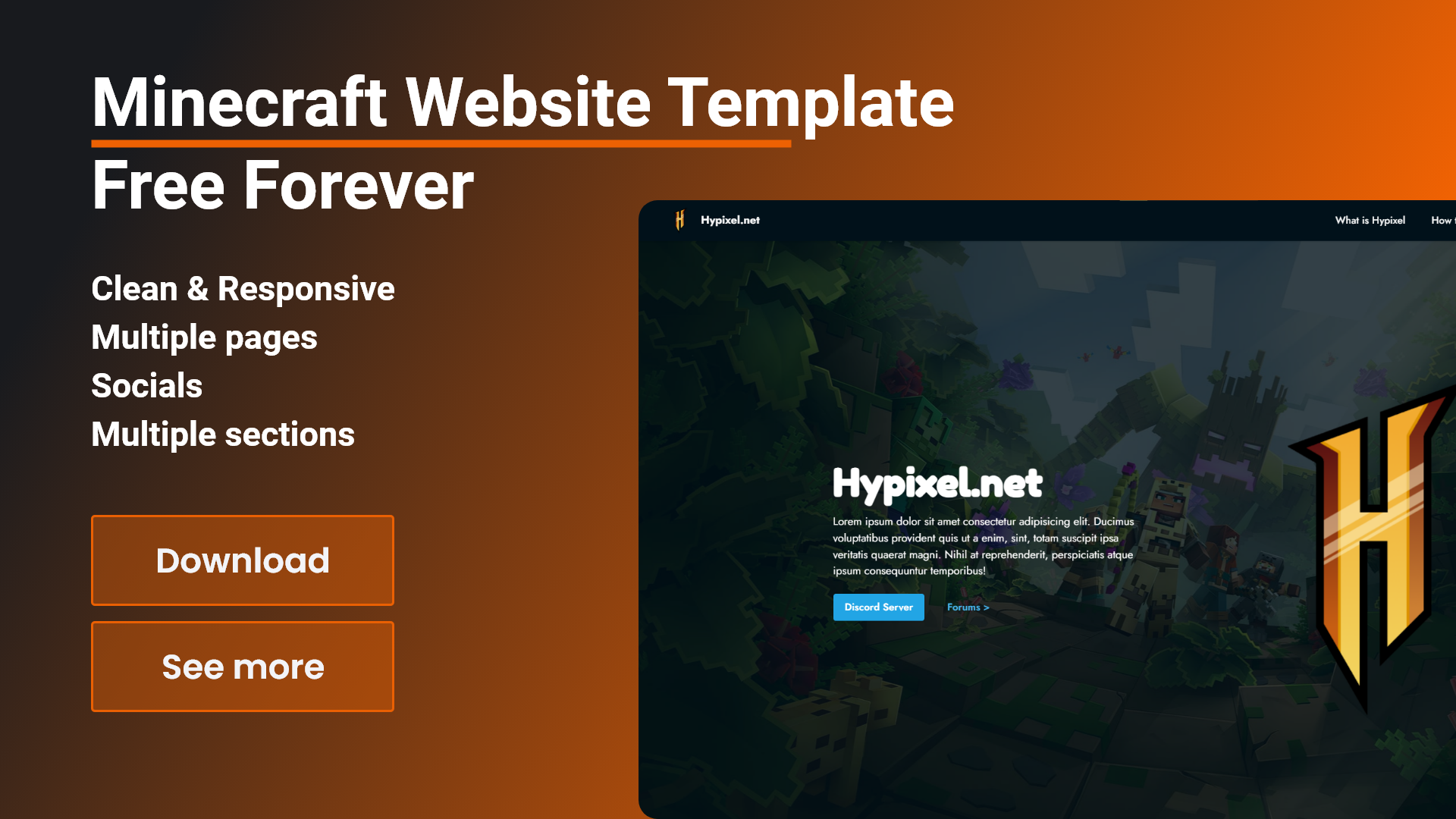 FREE | Minecraft Website Template | BuiltByBit
