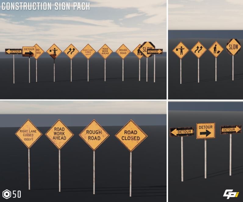 Construction Sign Pack BuiltByBit