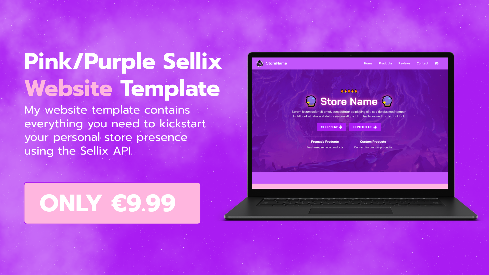 Pink/Purple Sellix Website Template BuiltByBit