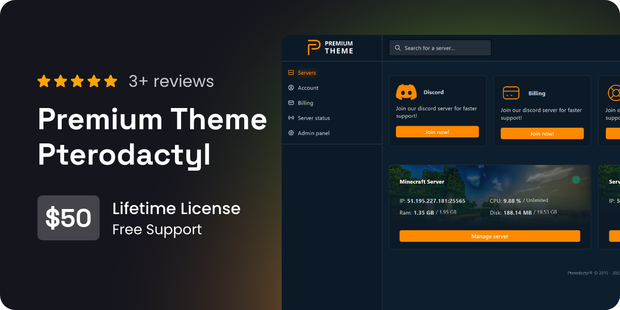 FREE - [50% OFF] ⚡️CHEESE PTERODACTYL THEME⚡️