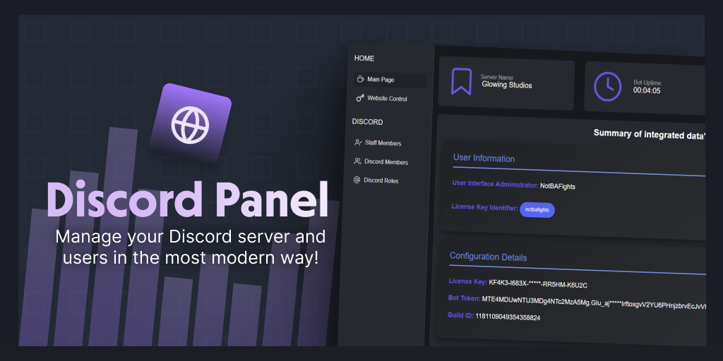 Glowing Discord Panel | Dashboard | BuiltByBit