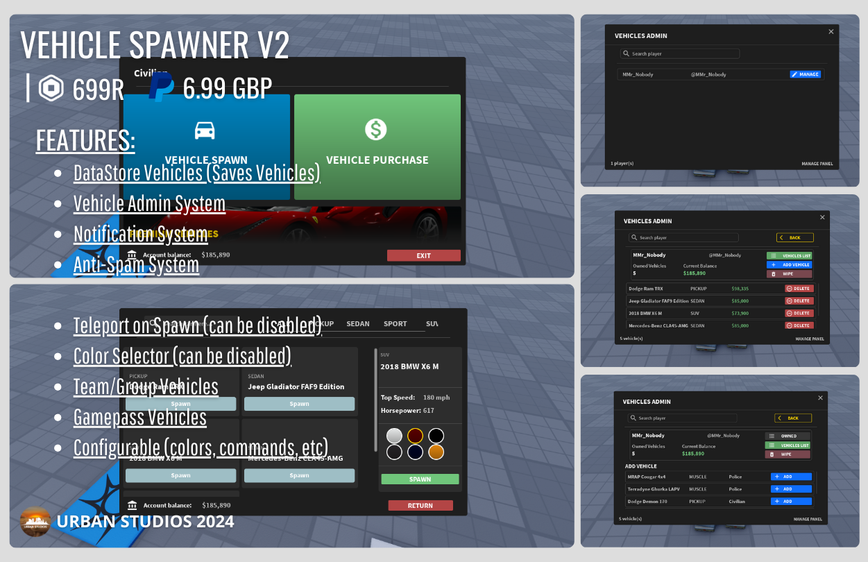 Vehicle Spawner V2 | BuiltByBit
