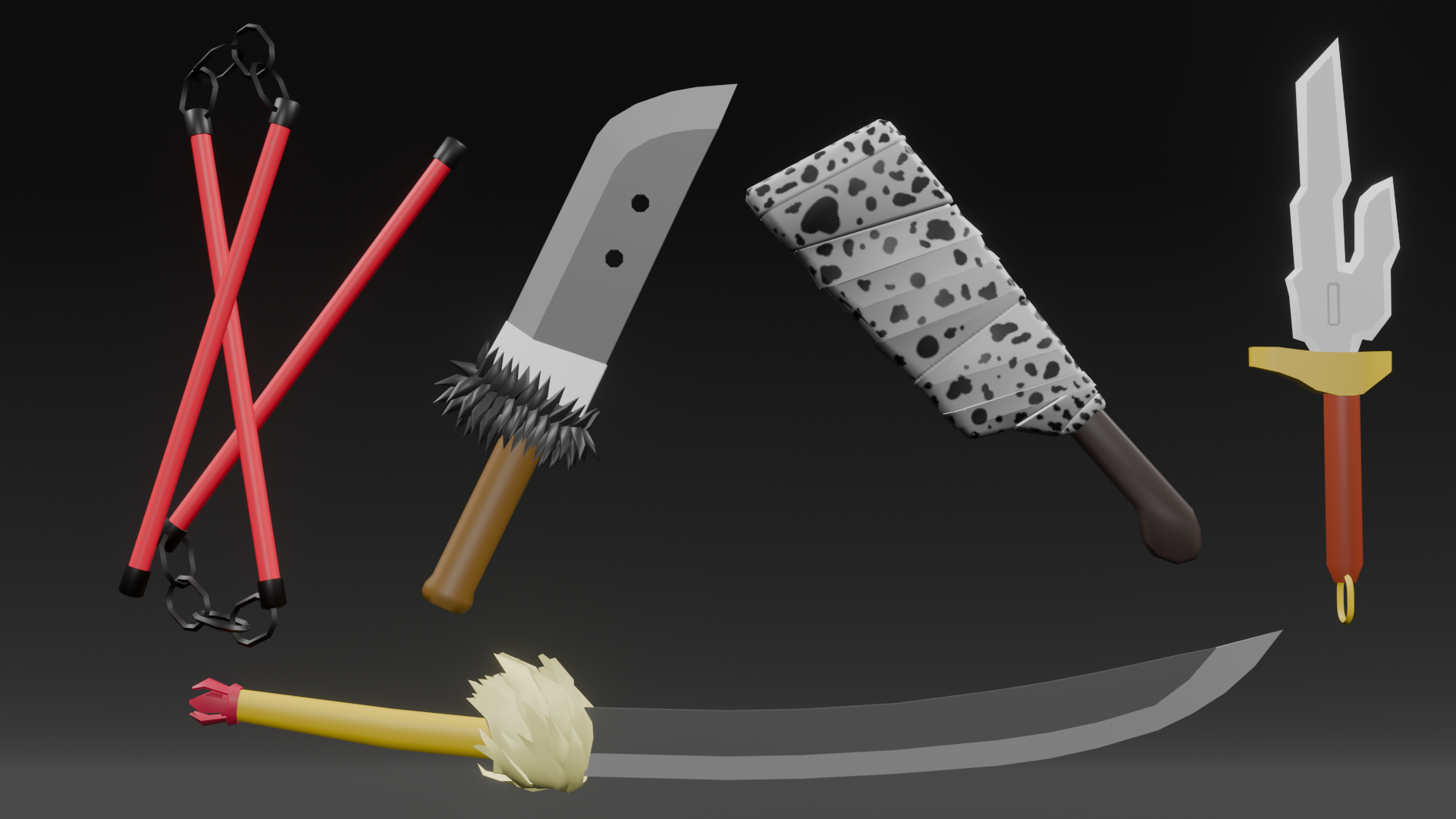 Anime Low Poly Cursed Melee Weapons | BuiltByBit