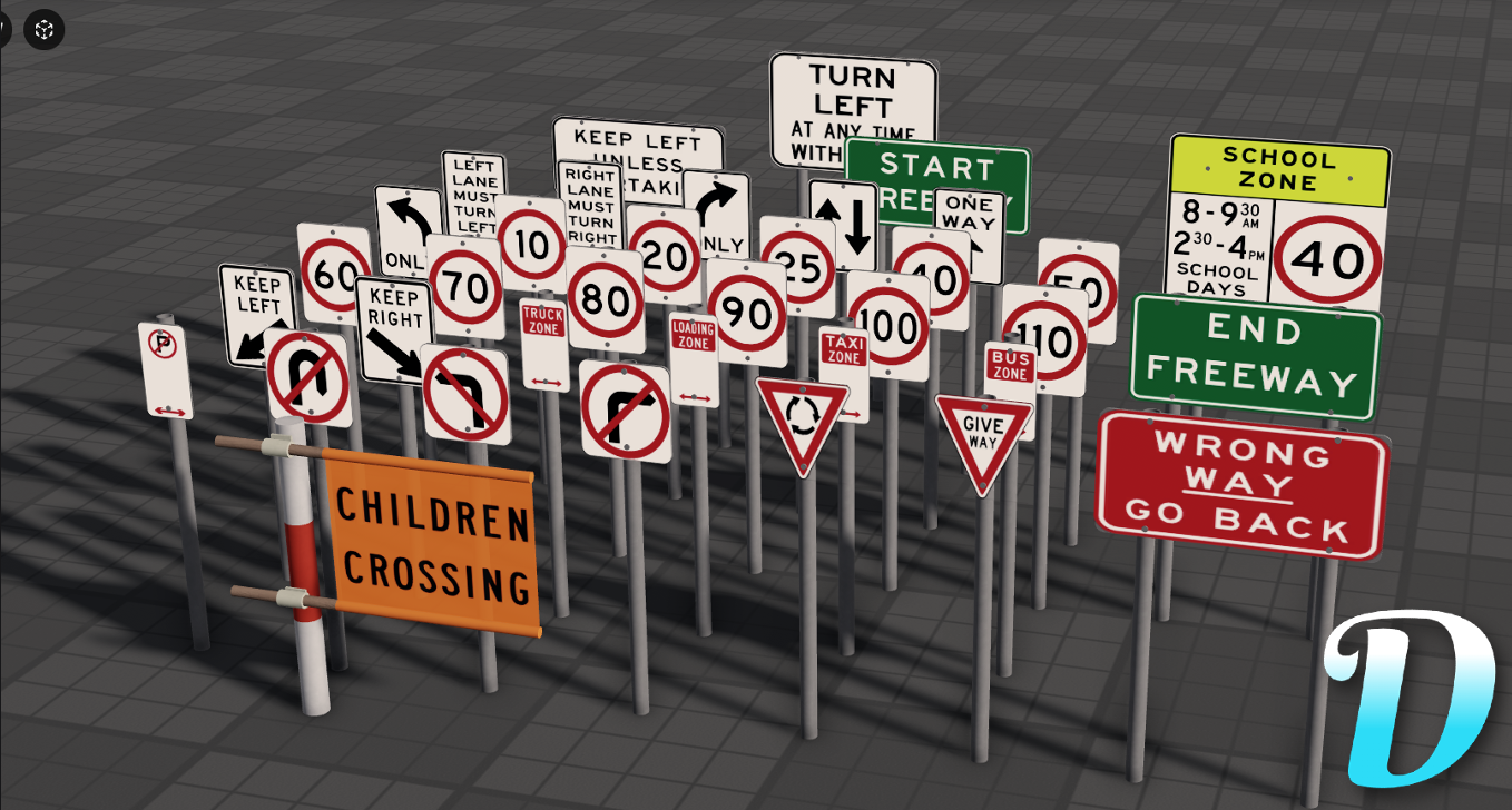 Complete Road Sign Asset Pack | BuiltByBit